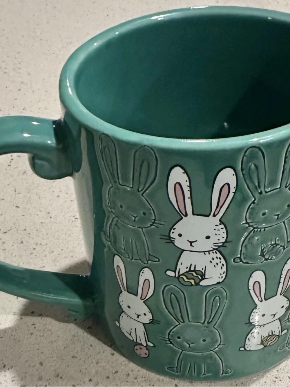Teal Bunny Ceramic Mug